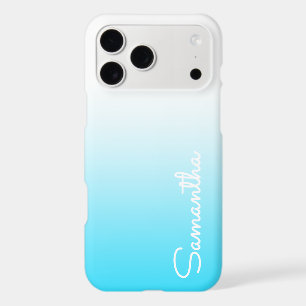 Ombre Aqua Blue White Girly Personalised Name
