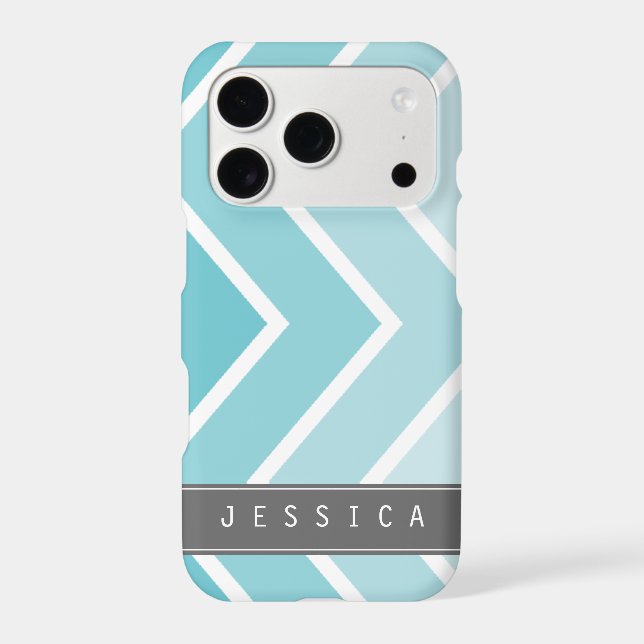Ombre Aqua Zig Zag Chevrons Pattern (Back)