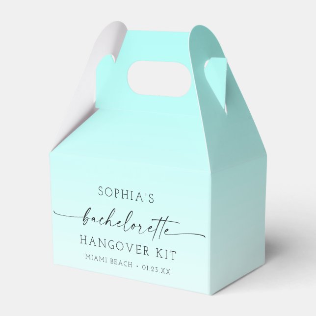 Ombre Bachelorette Party Hangover Kit Favour Box (Front Side)