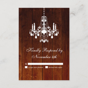 Ombre Barn Chandelier RSVP Card