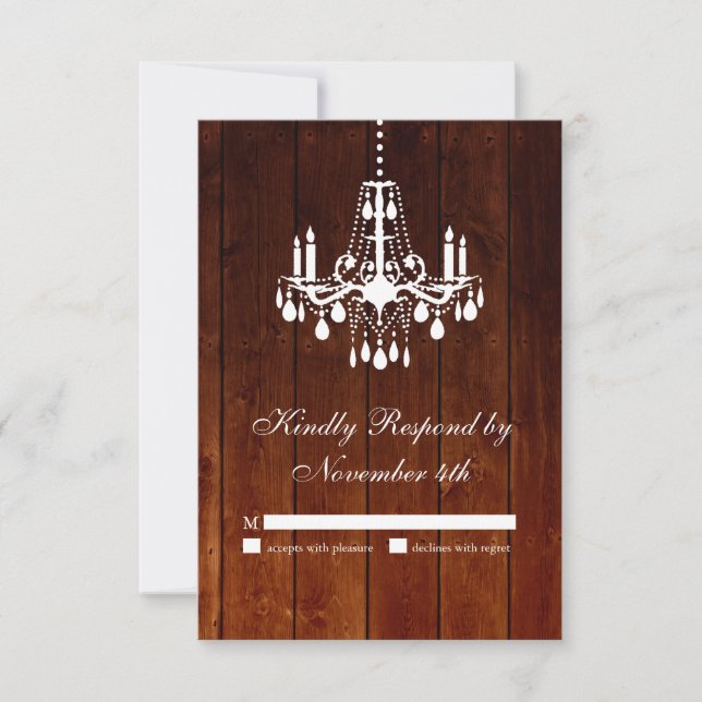 Ombre Barn Chandelier RSVP Card (Front)