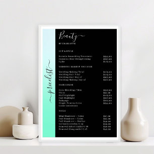 Ombre & Black Pricelist Salon Poster