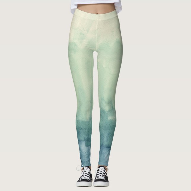 Ombre blue active wear leggings (Front)