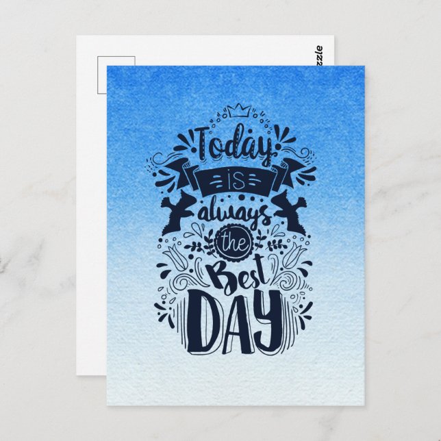 Ombre Blue and white Dive into dreamy hues Postcard (Front/Back)