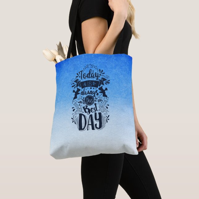 Ombre Blue and white Dive into dreamy hues Tote Bag (Close Up)