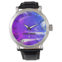 Ombre Blue Marble Cool Marbled Pattern Custom Name