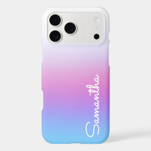 Ombre Blue Pink White Girly Personalised Name