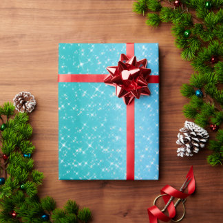 Ombre blue Sparkle Personalized Monogram Wrapping Paper