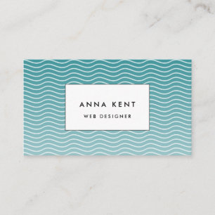 Ombre Blue waves Business Card