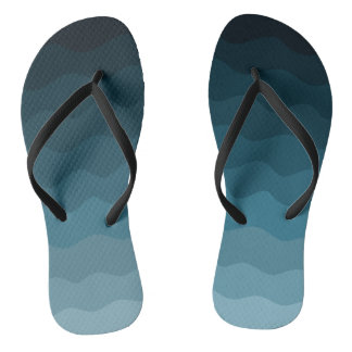 Ombre Blue Waves Pattern Jandals