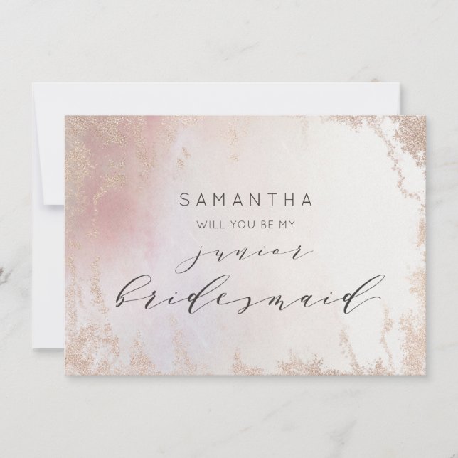 Ombre Blush Pink Frost Junior Bridesmaid Proposal (Front)