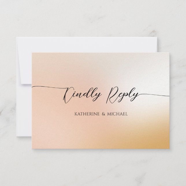 Ombre blush pink Wedding RSVP Card (Front)