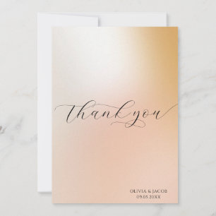Ombre blush pink   Wedding  Thank You Card