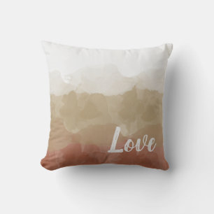 Ombre Brown and Tan Love Graceful Gradient Cushion
