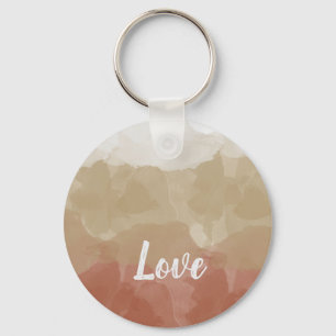 Ombre Brown and Tan Love Graceful Gradient Key Ring