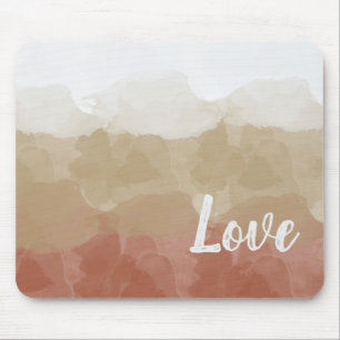 Ombre Brown and Tan Love Graceful Gradient Mouse Pad