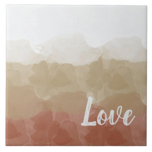 Ombre Brown and Tan Love Graceful Gradient Tile