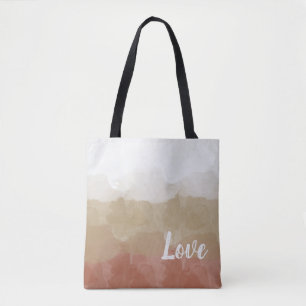 Ombre Brown and Tan Love Graceful Gradient Tote Bag
