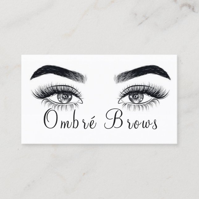 Ombre Brows & eyelashes Business Card (Front)