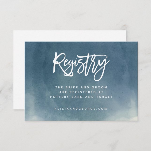 Ombre Brush Typography Registry Card (Front/Back)