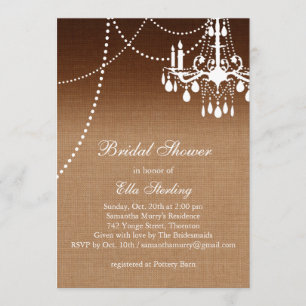 Ombre Chandelier Bridal Shower Invitation