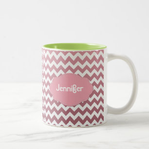 Ombre Chevron - Add a name - Pick a Colour - Two-Tone Coffee Mug