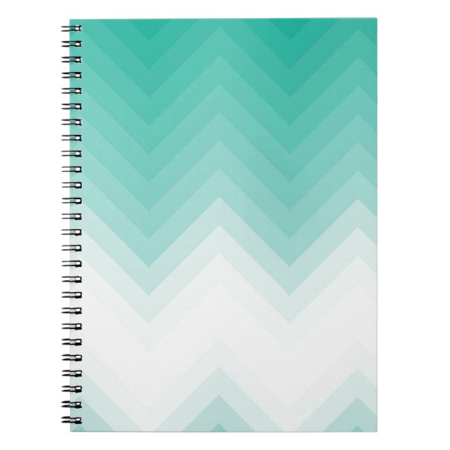 Ombre Chevron Emerald Green Note Book Gradient (Front)