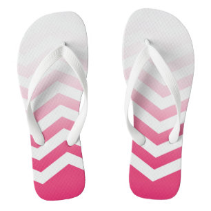 Ombre Chevron Style!   fuchsia white Jandals