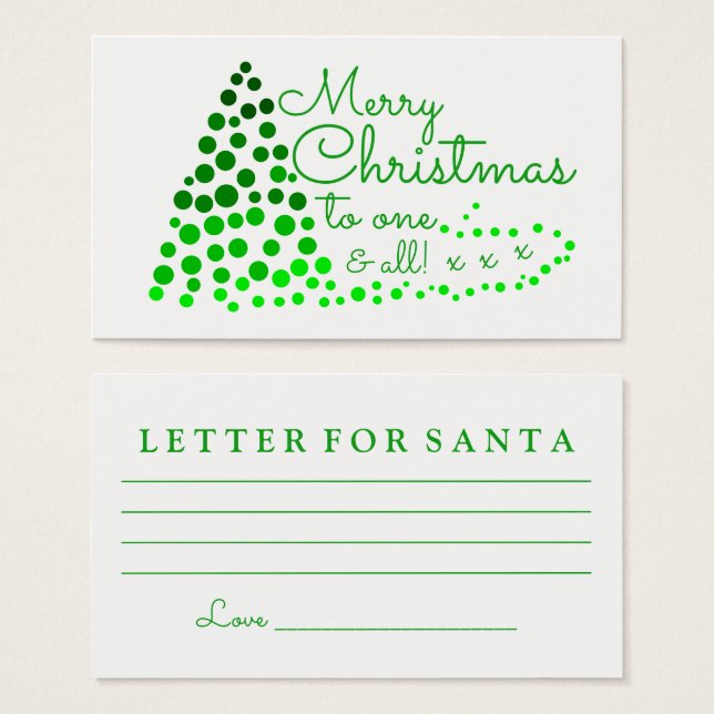 Ombré Christmas Tree, Letter For Santa (Front & Back)