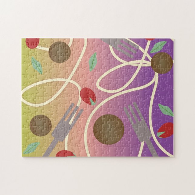 Ombre Colourful Spaghetti Rainbow Jigsaw Puzzle (Horizontal)