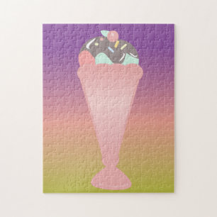 Ombre Colourful Sundae Ice Cream Rainbow Jigsaw Puzzle