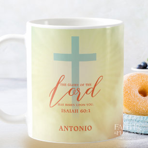 Ombre Cross Scripture Personalised Coffee Mug