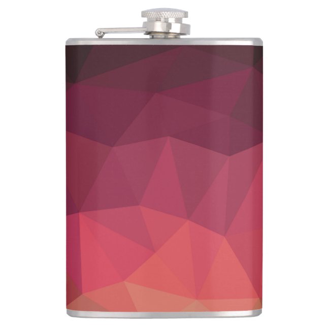Ombre crystal effect geometric modern design hip flask (Front)