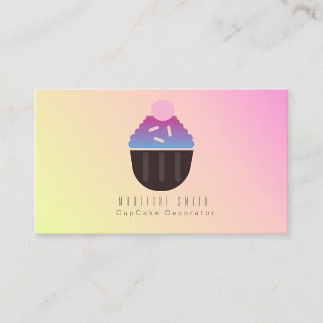 Ombre Cupcake Baking Cake Decorator Sprinkles Business Card (Front)