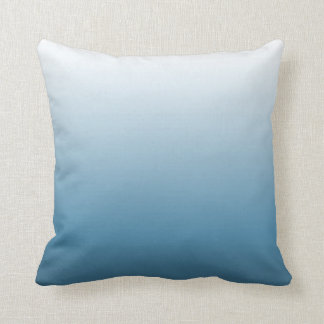 OMBRE Designer Throw Pillow White to Sky Blue