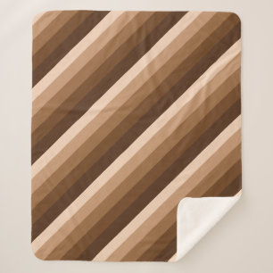 Ombre diagonal stripes in coffee brown tones sherpa blanket