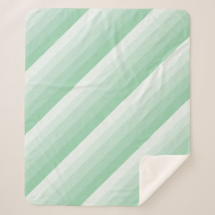Ombre diagonal stripes in jade green tones sherpa blanket