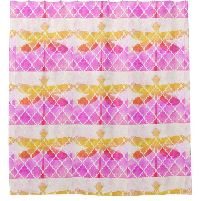 Ombre Dragonfly Shower Curtain (Front)
