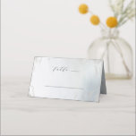 Ombre Dusty Blue Frosted Foil Wedding Table Number Place Card<br><div class="desc">Ombre Dusty Blue Frosted Silver Foil Watercolor Wedding Design with hand painted watercolor wash fading Blue / Grey to White background texture. A Chic and Modern Look for a Spring or Winter wedding, with soft pastel colour palette : Dusty Grey Blue, and Silver faux foil veins and details, and a...</div>