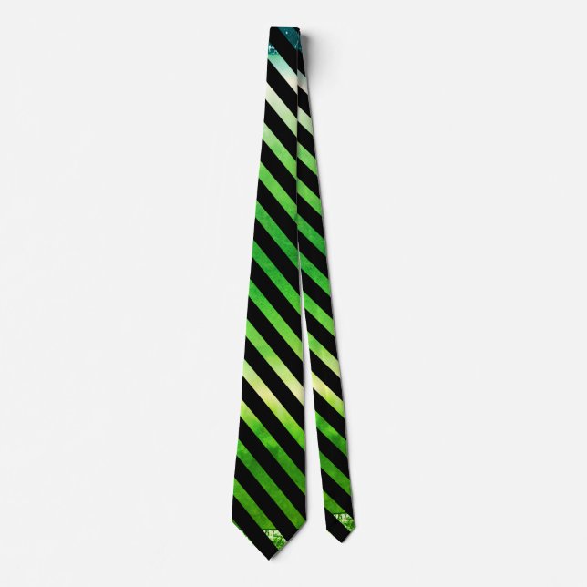Ombre Emerald Yellow Blue Green Tie (Front)