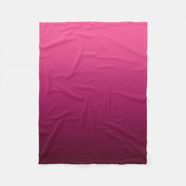 Ombre Fade | fuchsia Fleece Blanket (Front)