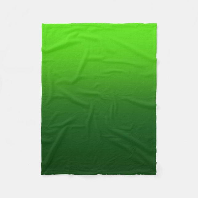 Ombre Fade | green Fleece Blanket (Front)