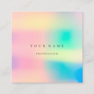 Ombre Framed Simply Professional Holograph Pastel Square Business Card