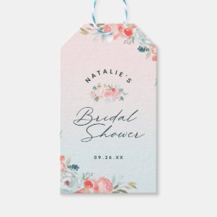 Ombre French Garden Floral Bridal Shower Favour Gift Tags