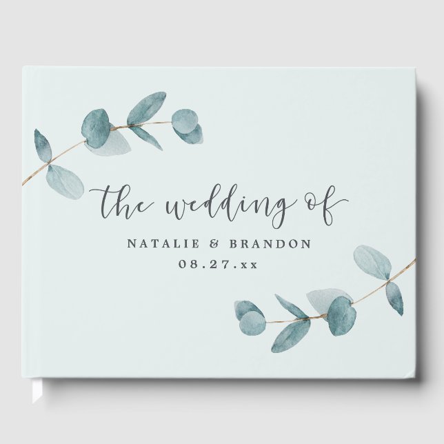 Ombre French Garden Floral Pink Peony Wedding Guest Book (Front)