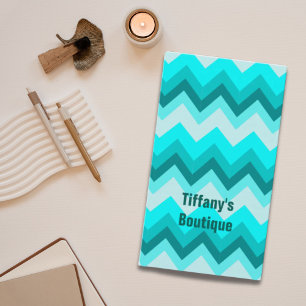 Ombre Girly Pattern Teal Turquoise Chevron Business Card