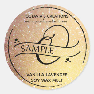 Ombre Glitter Monogram O Sample Product Classic Round Sticker