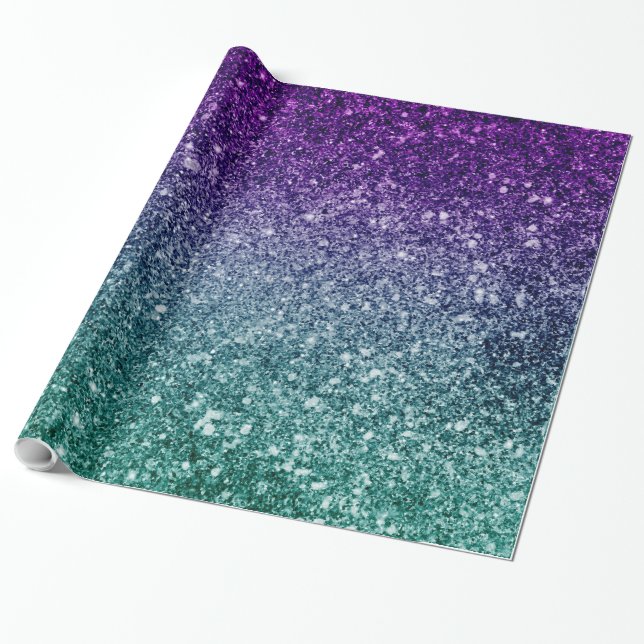 Ombre glitter sparkling wrapping paper (Unrolled)