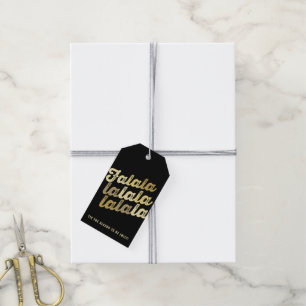 Ombre Gold Falalalala Bold Script Modern Holiday Gift Tags