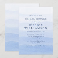 Ombre Gradient Dip Dye Blue Bridal Shower